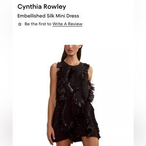 Cynthia Rowley Black Embellished Fringe Mini Dress
